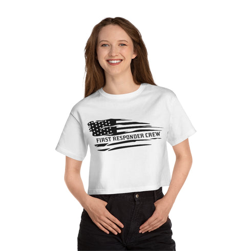 First Responders Flag Cropped T-Shirt by Champion
