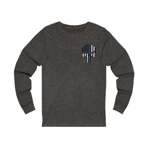 Police Skull Design Long Sleeve Tee