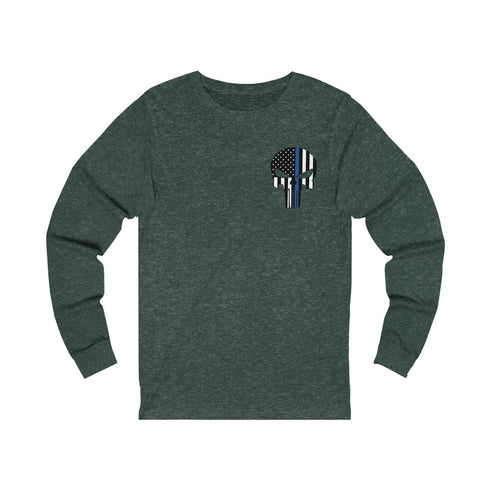 Police Skull Design Long Sleeve Tee