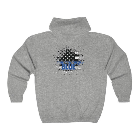 Police Back The Blue Full Zip Hoodies