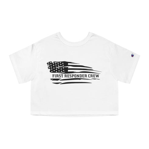 First Responders Flag Cropped T-Shirt by Champion