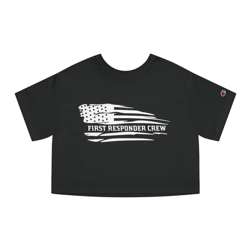 First Responders Flag Cropped T-Shirt by Champion