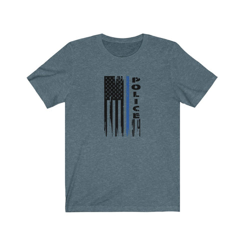 Police Vertical Flag - Short Sleeve Tee