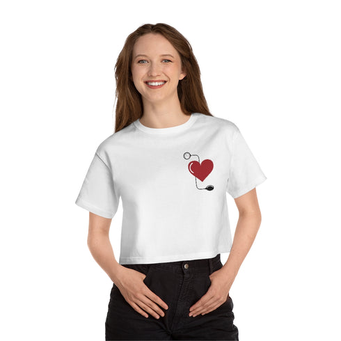 Her Stethoscope Cropped T-Shirt by Champion